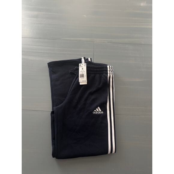 Adidas 3 Stripe Open Hem Legend Ink Blue Men Size Small Draw string New - Picture 8 of 8